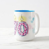Tasse 2 Couleurs Anniversaire 70 ans (Devant droit)