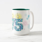 Tasse 2 Couleurs Anniversaire 75 ans (Devant droit)