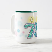Tasse 2 Couleurs Anniversaire 75 ans (Devant gauche)