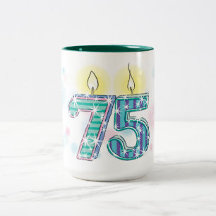 Tasse 2 Couleurs Anniversaire 75 ans