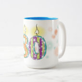 Tasse 2 Couleurs Anniversaire 80 ans (Devant droit)