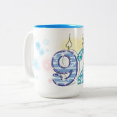 Tasse 2 Couleurs Anniversaire 92 ans (Devant gauche)
