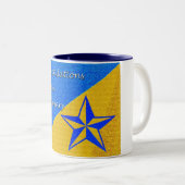 Tasse 2 Couleurs Anniversaire de l'employé Étoile bleue (Devant droit)