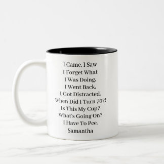 Tasse 2 Couleurs Anniversaire des 70 ans personnalisé drôle