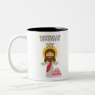 Tasse 2 Couleurs anniversaire garçon jesus noël
