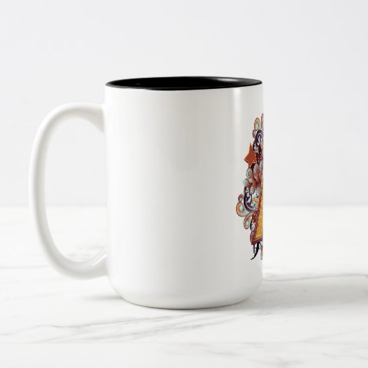 Tasse 2 Couleurs Anniversaire - Monogramme majuscule -lettre A (Gauche)
