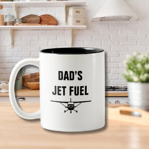 Tasse 2 Couleurs Anniversaire Papa Avion Cessna Funny avec du Carbu