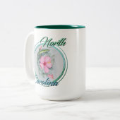 Tasse 2 Couleurs Anole NC & Hibiscus (Devant gauche)