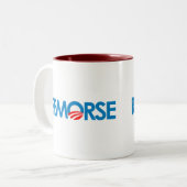 Tasse 2 Couleurs Anti-Obama Bumpersticker - remords (Devant gauche)