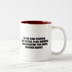 Tasse 2 Couleurs Anti-Obama - conservateur très croyant