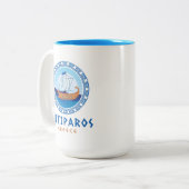 Tasse 2 Couleurs Antiparos, Grèce Conception de navires grecs (Devant gauche)