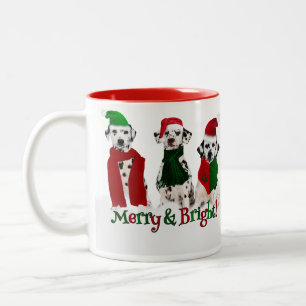 Tasse 2 Couleurs APAL - Chiens de Dalmate de Noël