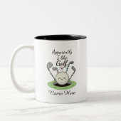 Tasse 2 Couleurs Apparently I Like Golf personalized Name  (Gauche)