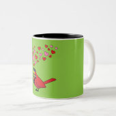Tasse 2 Couleurs Appels d'accouplement Cardinal Bird Love (Devant droit)