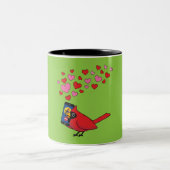 Tasse 2 Couleurs Appels d'accouplement Cardinal Bird Love (Centre)