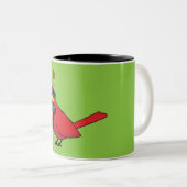 Tasse 2 Couleurs Appels d'accouplement Cardinal Bird Love (Devant droit)