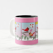 Tasse 2 Couleurs Appels de accouplement d'oiseaux modernes comique (Devant gauche)