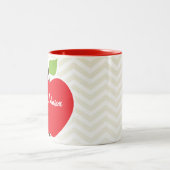 Tasse 2 Couleurs Apple sur Chevron beige ; zigzag (Centre)