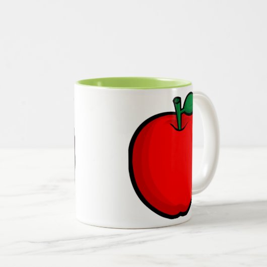 Tasse 2 Couleurs Apple ; Vert (Devant droit)