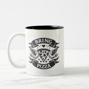 Tasse 2 Couleurs Apportez Pizza Valentine's drôle pizza slice colom