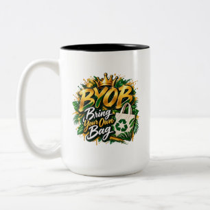 Tasse 2 Couleurs Apportez votre propre sac BYOB Éco-Conçu Deux Tons