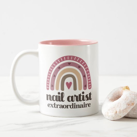 Tasse 2 Couleurs Appréciation de l'artiste du clou (Avec donut)