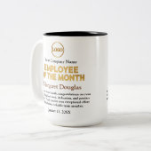 Tasse 2 Couleurs Appréciation de l'employé du mois | Or et noir (Devant gauche)