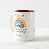 Tasse 2 Couleurs Appréciation de l'enseignant avec message de Merci (Devant gauche)