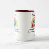 Tasse 2 Couleurs Appréciation de l'enseignant avec message de Merci (Centre)