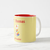 Tasse 2 Couleurs Appréciation de l'enseignant Jaune et Rouge (Devant droit)