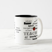 Tasse 2 Couleurs Appréciation de professeur+Apple rouge (Devant droit)