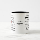 Tasse 2 Couleurs Appréciation de professeur+Apple rouge (Centre)