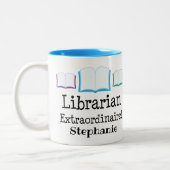 Tasse 2 Couleurs Appréciation du bibliothécaire personnalisée (Gauche)