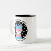 Tasse 2 Couleurs Appui Kitty de transsexuel (Devant gauche)