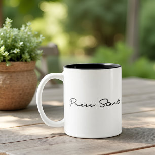 Tasse 2 Couleurs Appuyez sur Démarrer Retro Gaming