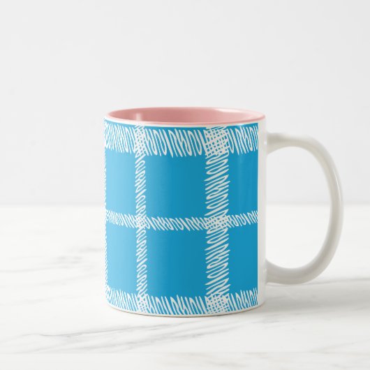 Tasse 2 Couleurs Aqua de plaid (Droit)