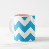 Tasse 2 Couleurs Aqua de zigzag (Devant gauche)