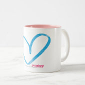 Tasse 2 Couleurs Aqua d'OpenHeart (Devant droit)