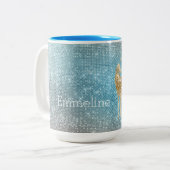 Tasse 2 Couleurs Aqua Gold Unicorn Sparkle (Devant gauche)
