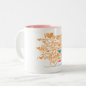 Tasse 2 Couleurs Aqua/orange de graffiti (Devant gauche)