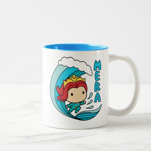 Tasse 2 Couleurs Aquaman | Chibi Mera Riding Vague Graphique (Droit)