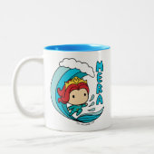 Tasse 2 Couleurs Aquaman | Chibi Mera Riding Vague Graphique (Gauche)