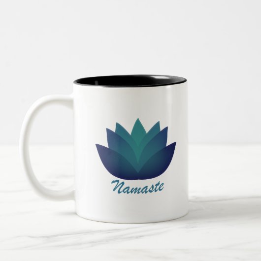 Tasse 2 Couleurs Aquamarine Lotus Namaste (Gauche)