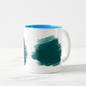 Tasse 2 Couleurs Aquarelle Abstraite Brosse à café (Devant droit)