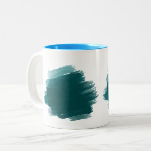 Tasse 2 Couleurs Aquarelle Abstraite Brosse à café (Devant gauche)