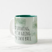 Tasse 2 Couleurs Aquarelle Affirmation Positive Vert/Or (Devant gauche)