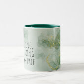 Tasse 2 Couleurs Aquarelle Affirmation Positive Vert/Or (Centre)