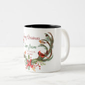 Tasse 2 Couleurs Aquarelle Antler Reindeer Noël cardinal (Devant droit)