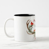 Tasse 2 Couleurs Aquarelle Antler Reindeer Noël cardinal (Gauche)