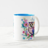 Tasse 2 Couleurs Aquarelle artistique florale (Devant droit)